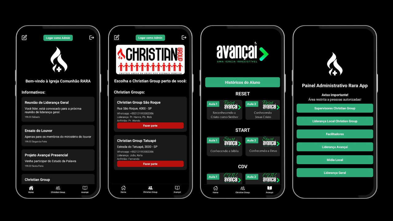 Prévia do aplicativo Rara App